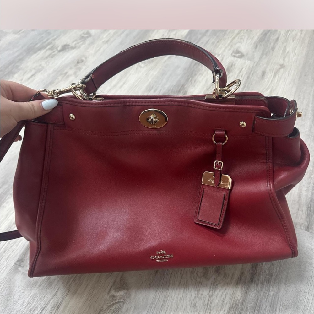 Coach Burgundy Leather Satchel